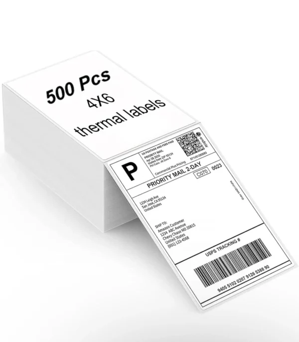 500 4" x 6" Direct Thermal Shipping Labels
